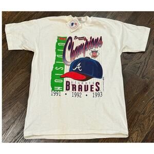 NWT Vintage 90s 1993 Atlanta Braves T-Shirt Champions Size L Made in USA